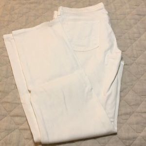 White straight leg seven jeans